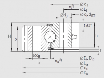 INA Series VA Four Point Contact Bearings (External Gear Teeth Type)